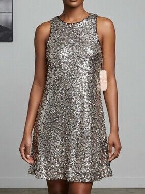 ​NWT GB Midnight Glam Sequin Shift Dress Size S Cocktail Party Sparkle